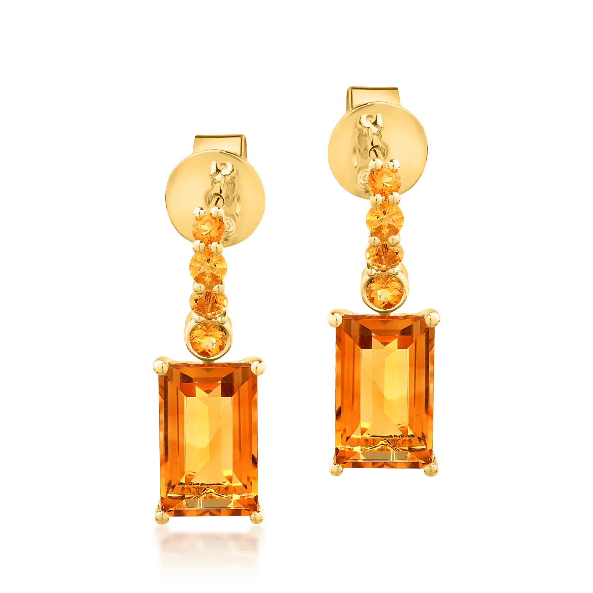 Cercei din aur galben de 18K cu citrine de 5.2ct