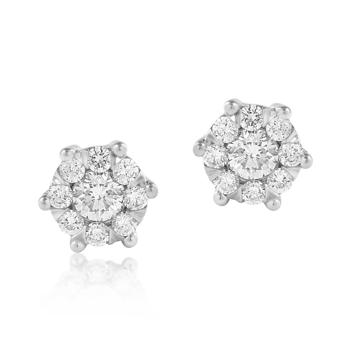 Cercei din aur alb de 18K cu diamante de 0.358ct