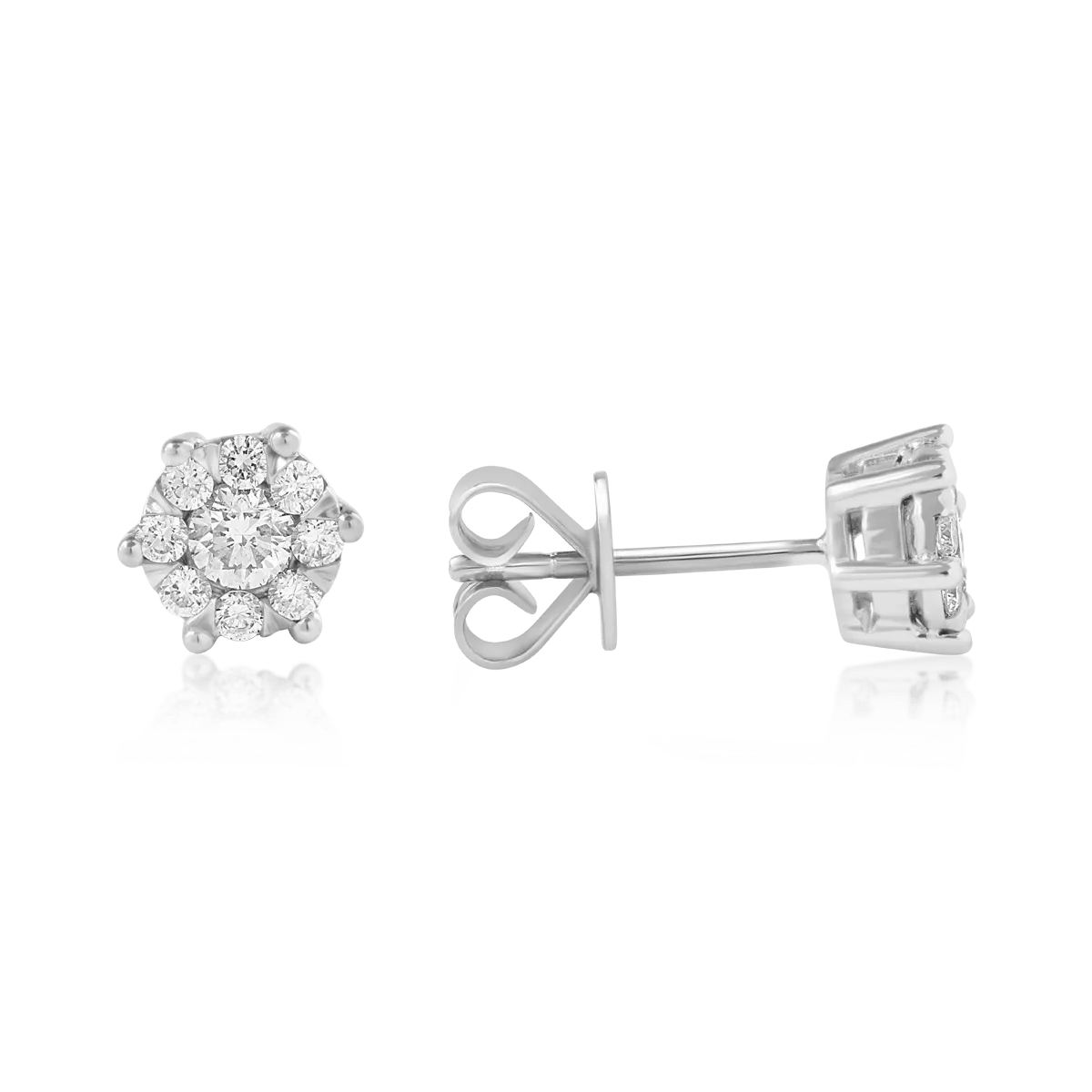18K white gold earrings with 0.358ct diamonds