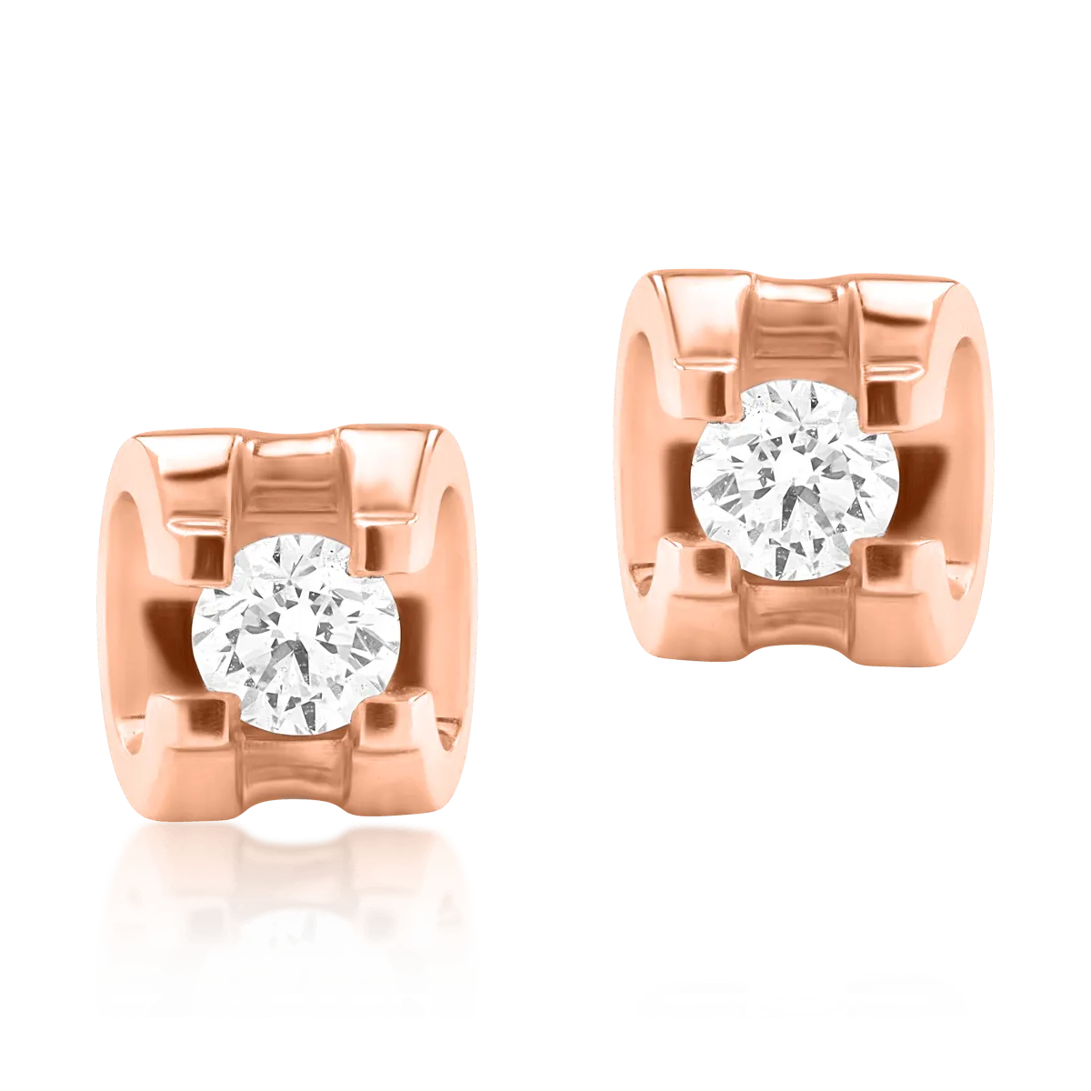 18K rose gold earrings with 0.17ct diamonds
