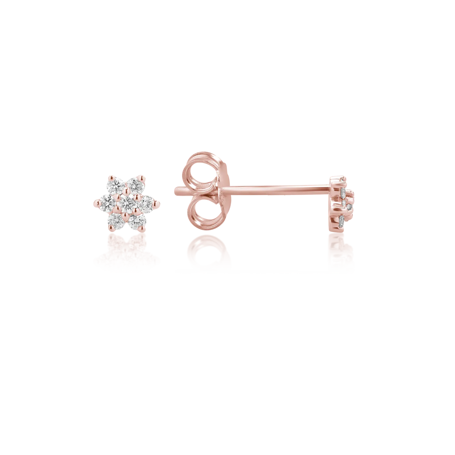 18K rose gold earrings with 0.12ct diamonds