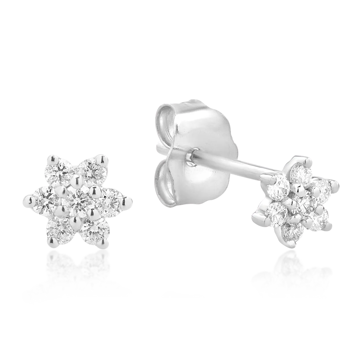 Cercei din aur alb cu diamante de 0.11ct