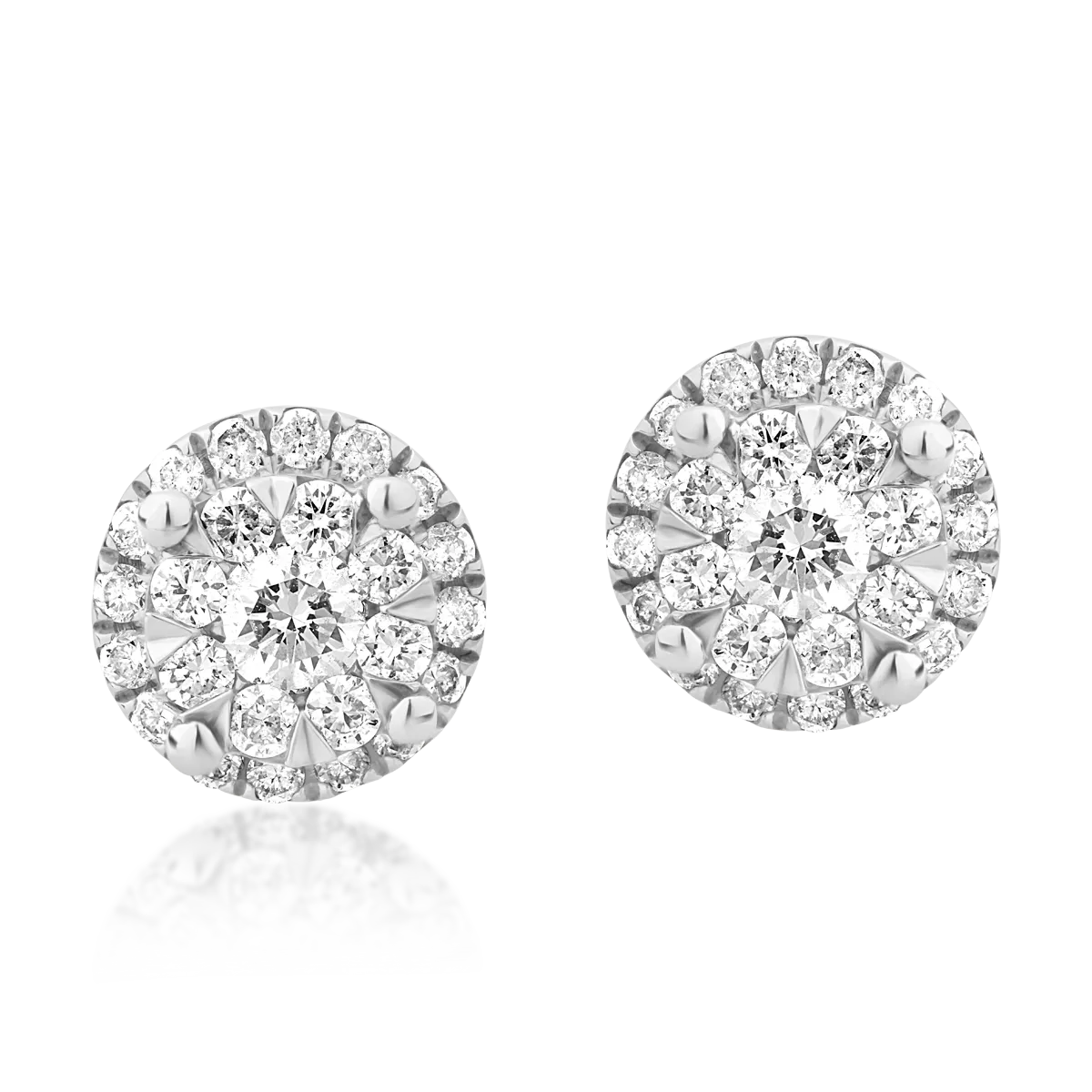 Cercei din aur alb cu diamante de 0.498ct