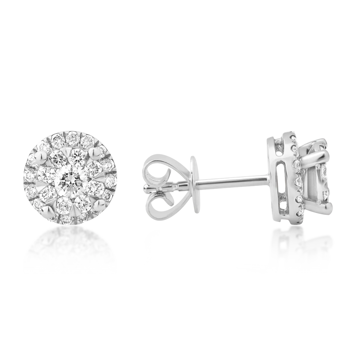 Cercei din aur alb cu diamante de 0.498ct