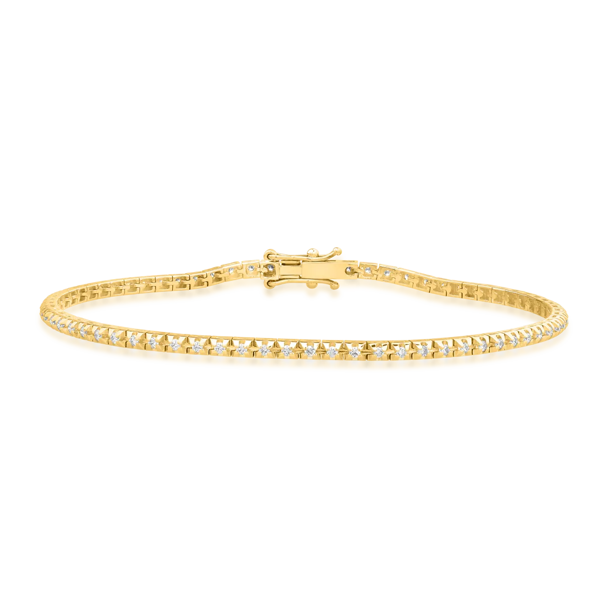 Bratara tennis din aur galben de 18K cu diamante de 0.49ct