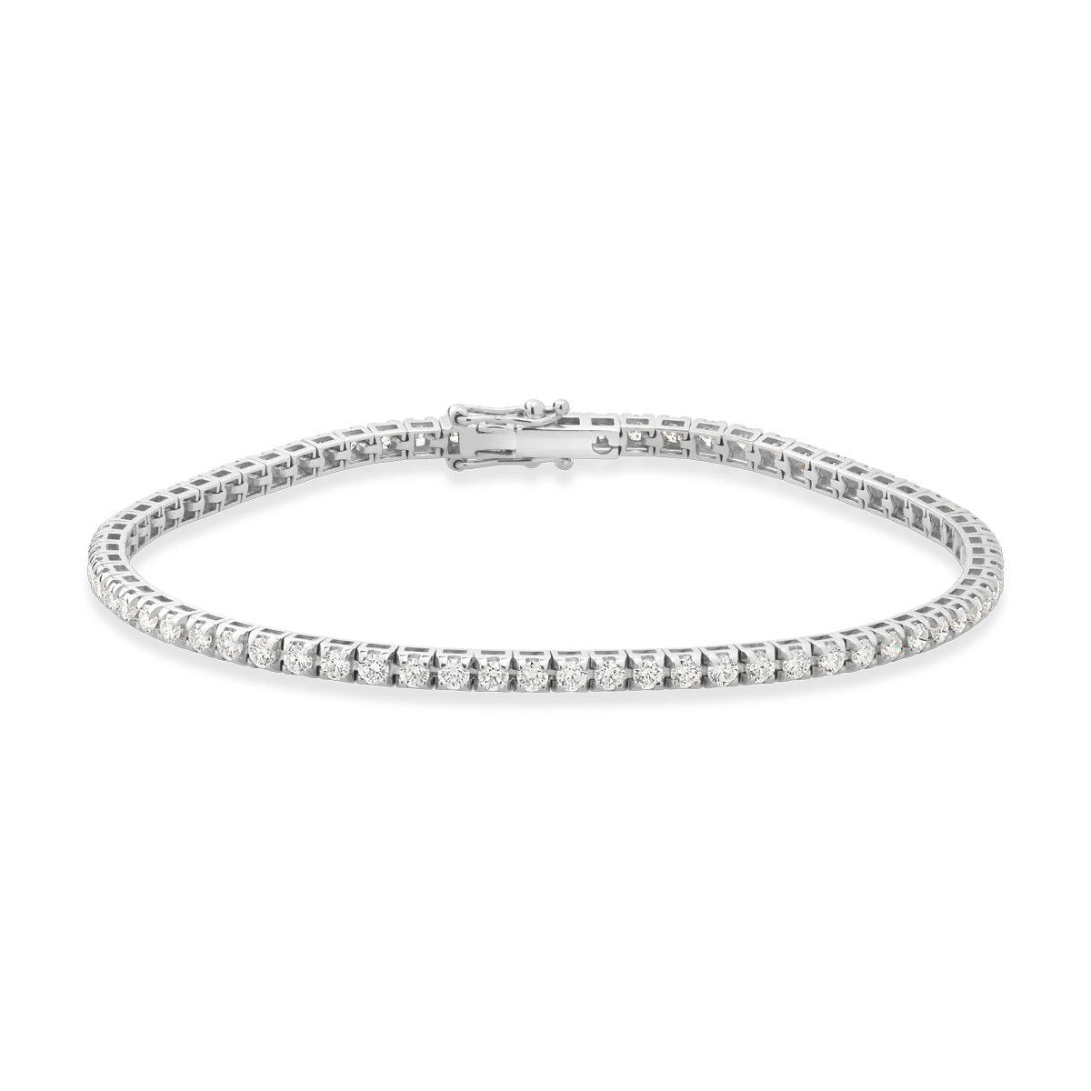 18K white gold tennis bracelet with diamonds of 3.2ct