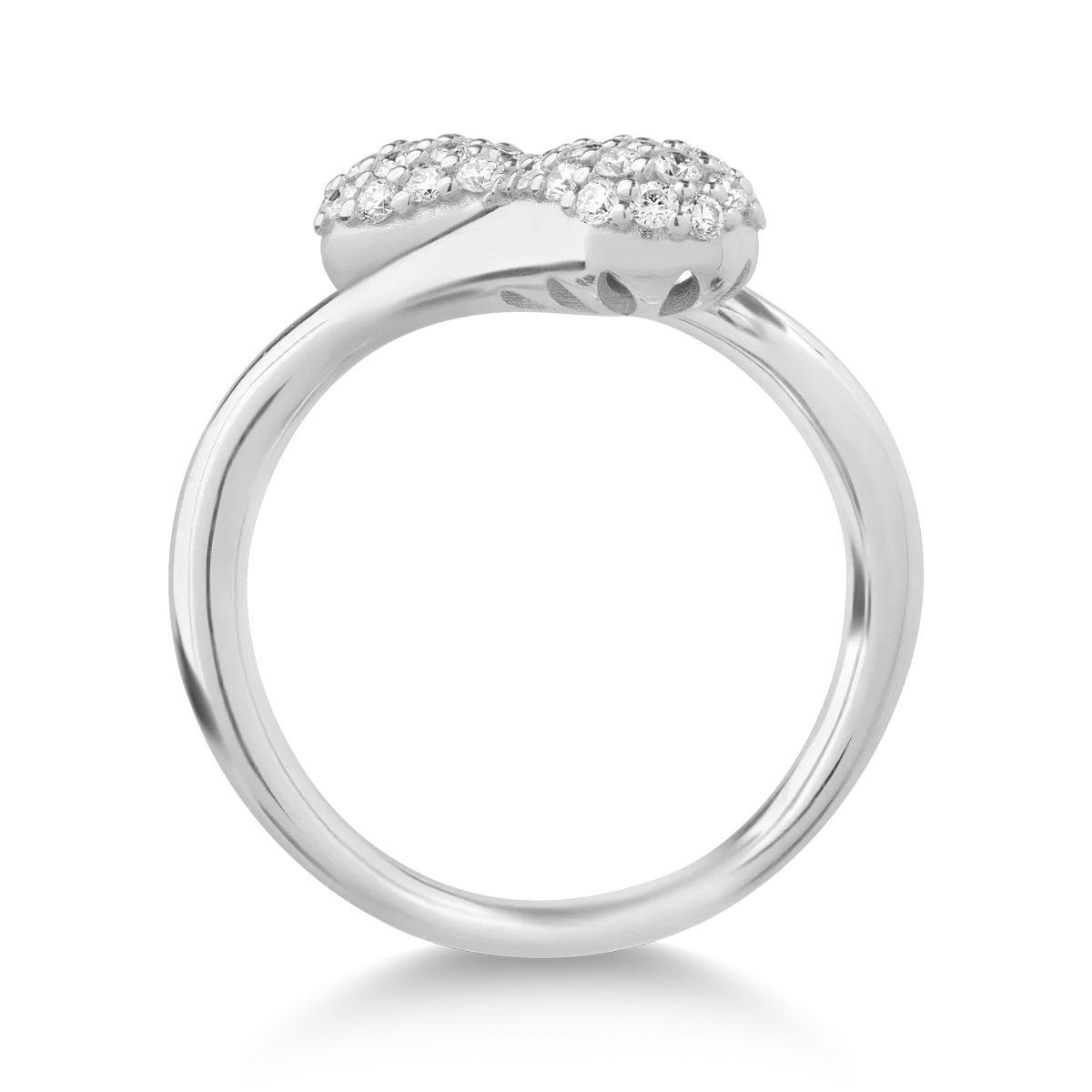 Pierścionek z 18K białego złota z diamentami o masie 0.46ct