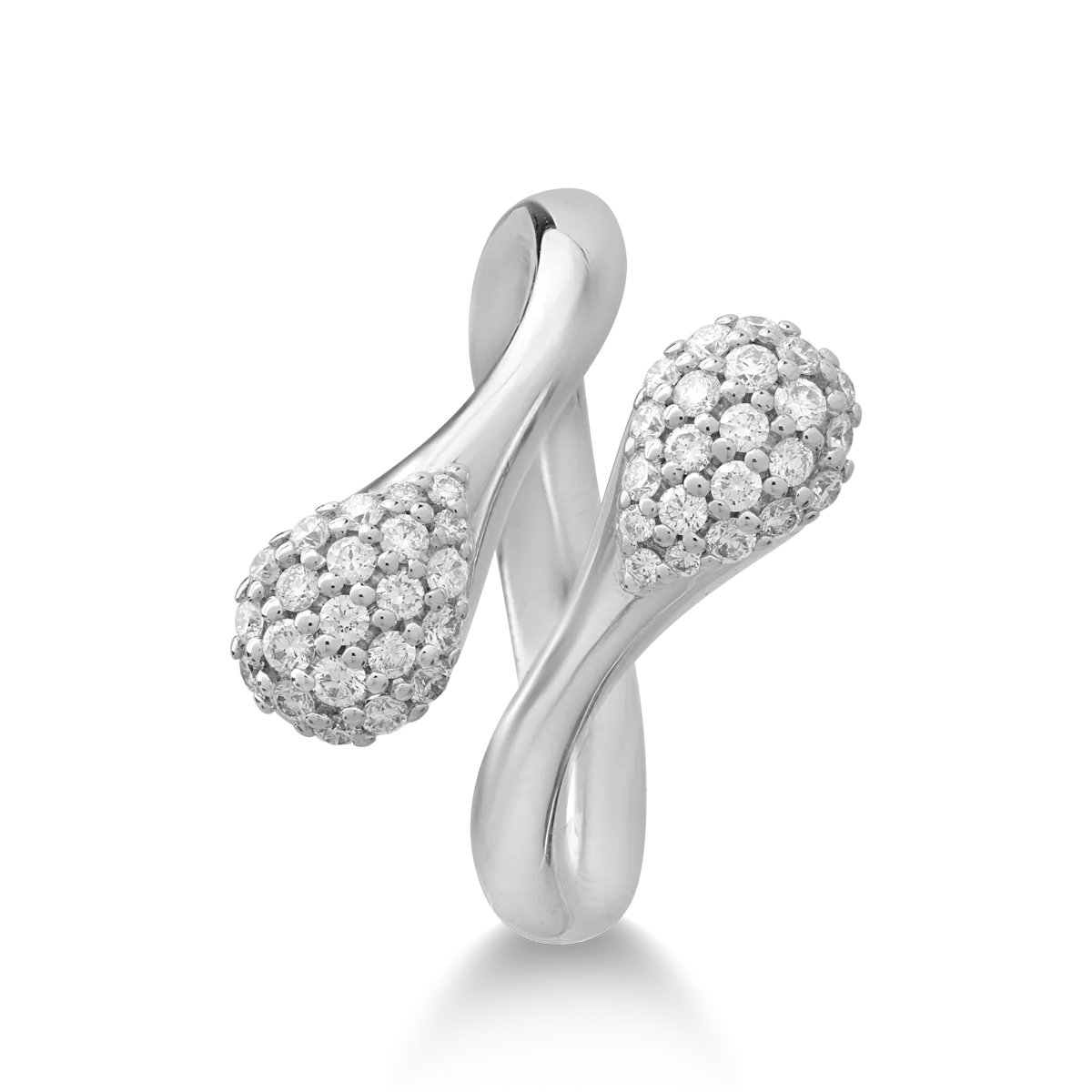 Pierścionek z 18K białego złota z diamentami o masie 0.46ct