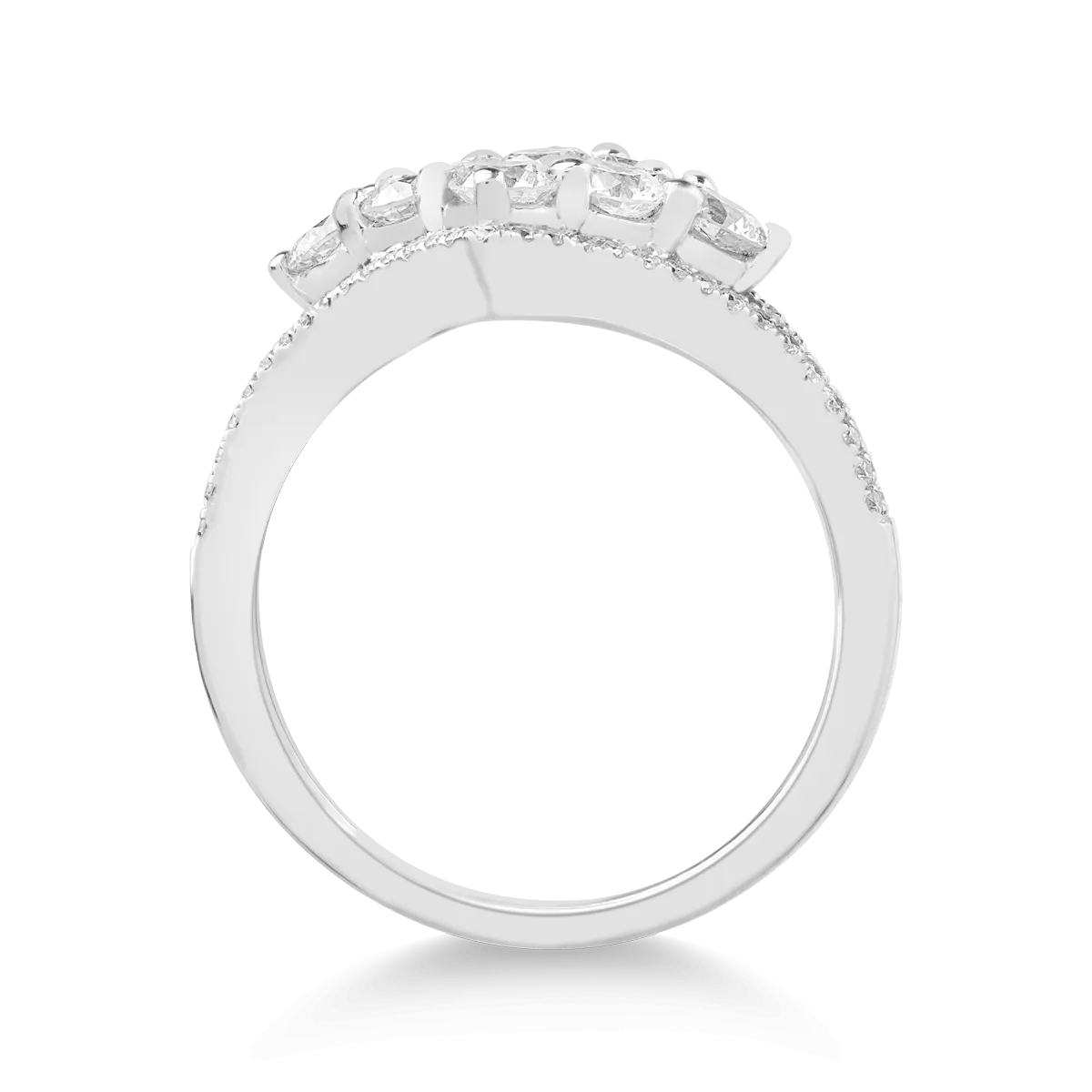 18k fehér arany gyűrű 1.6ct gyémántokkal
