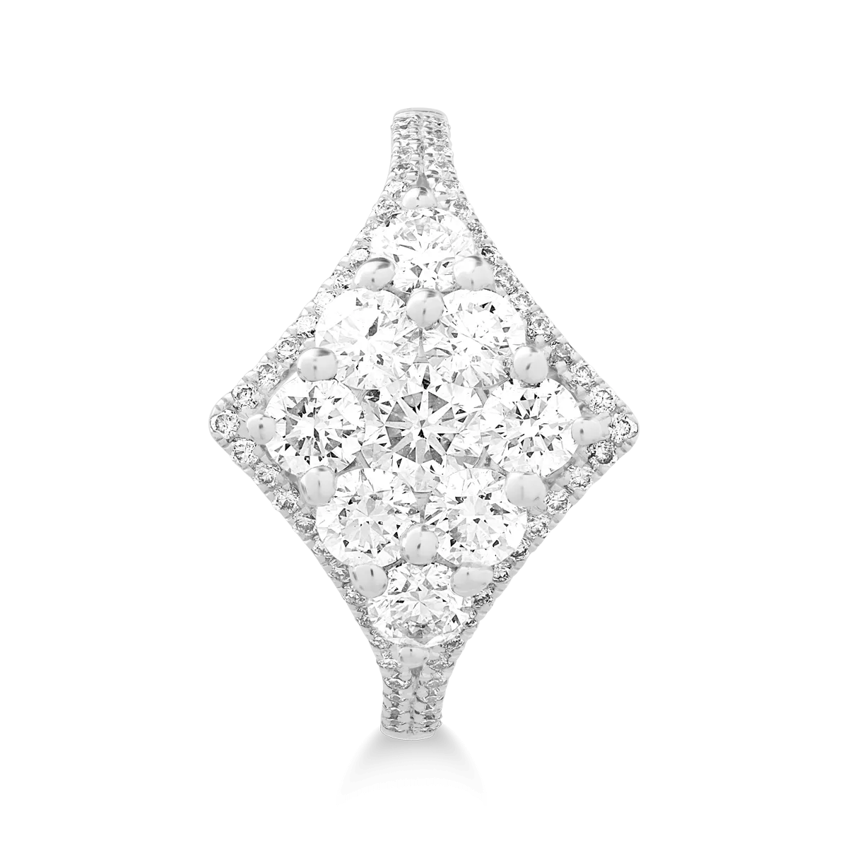 Inel din aur alb de 18K cu diamante de 1.6ct