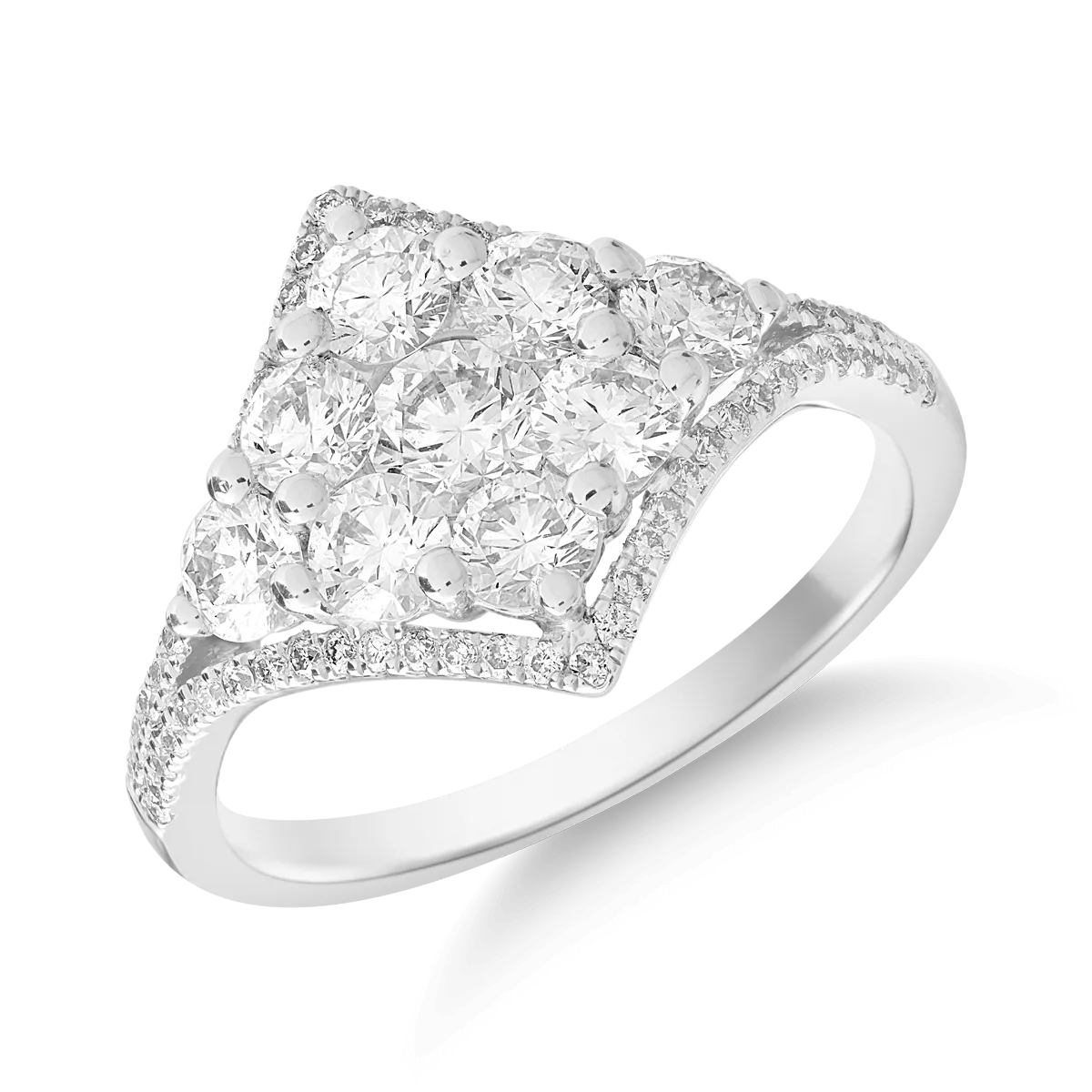 Teilor Inel din aur alb cu diamante de 1.6ct