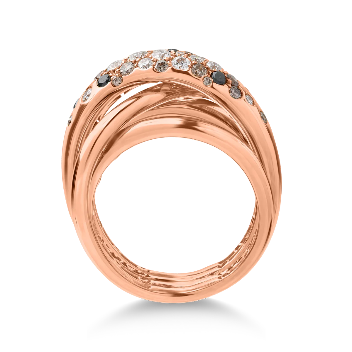 18K rose gold ring with 0.94ct diamonds