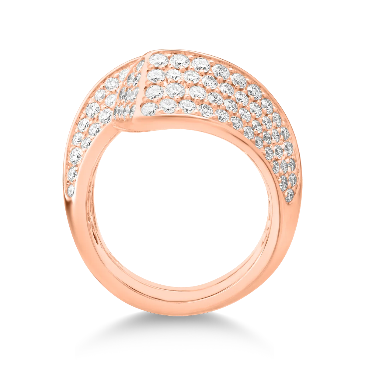 Inel din aur roz de 18K cu diamante de 1.45ct