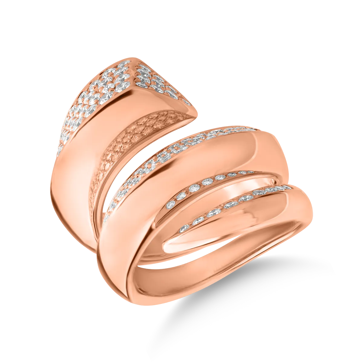 Пръстен от розово злато 18K с диаманти 1.45ct-112156
