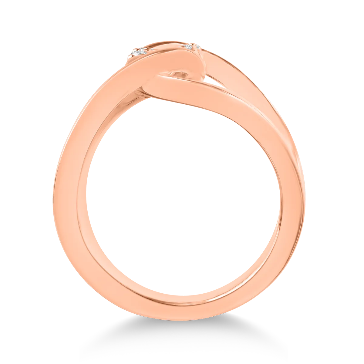 18K rose gold ring with 0.16ct diamonds