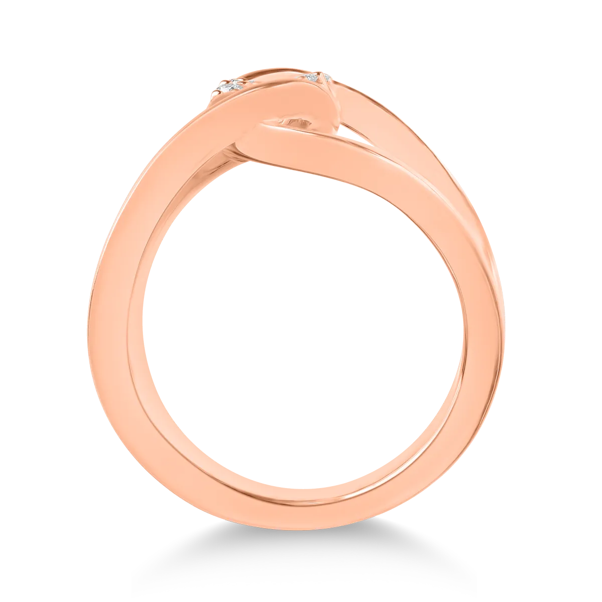 Inel din aur roz de 18K cu diamante de 0.16ct