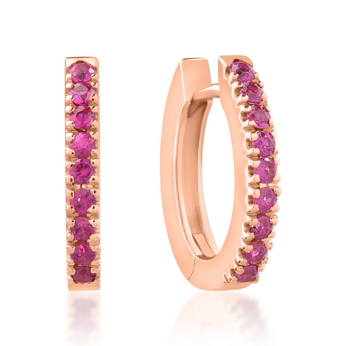 Kolczyki z 18K różowego złota z rubinami 0,38ct