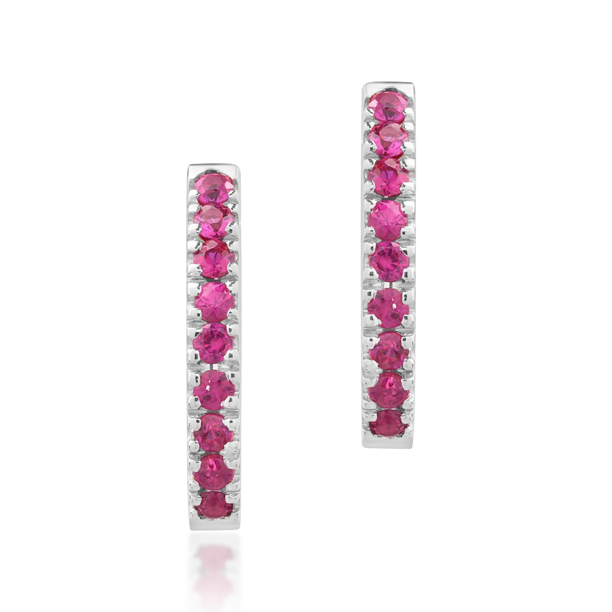 Cercei din aur alb de 18K cu rubine de 0.38ct-112161