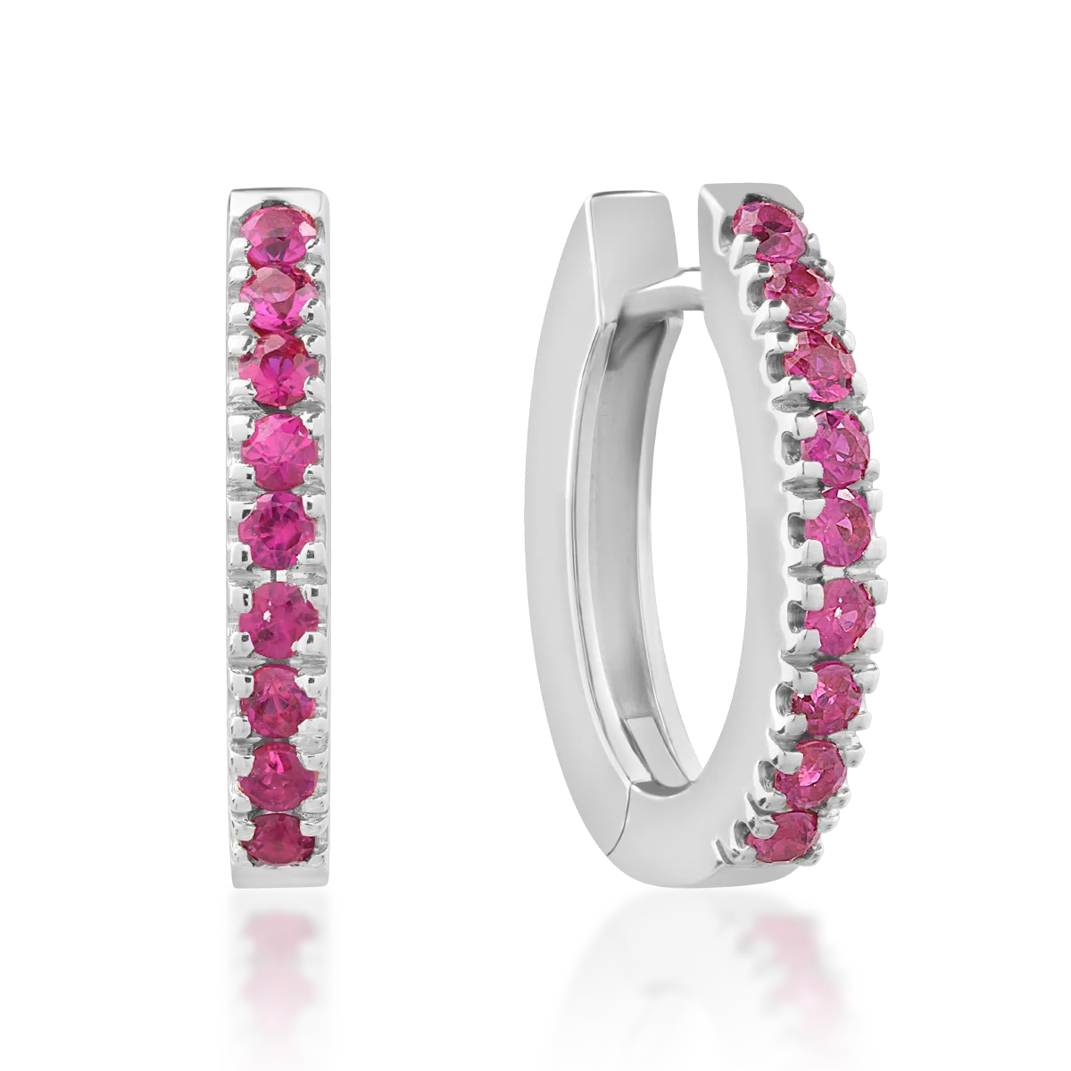 Cercei din aur alb cu rubine de 0.38ct