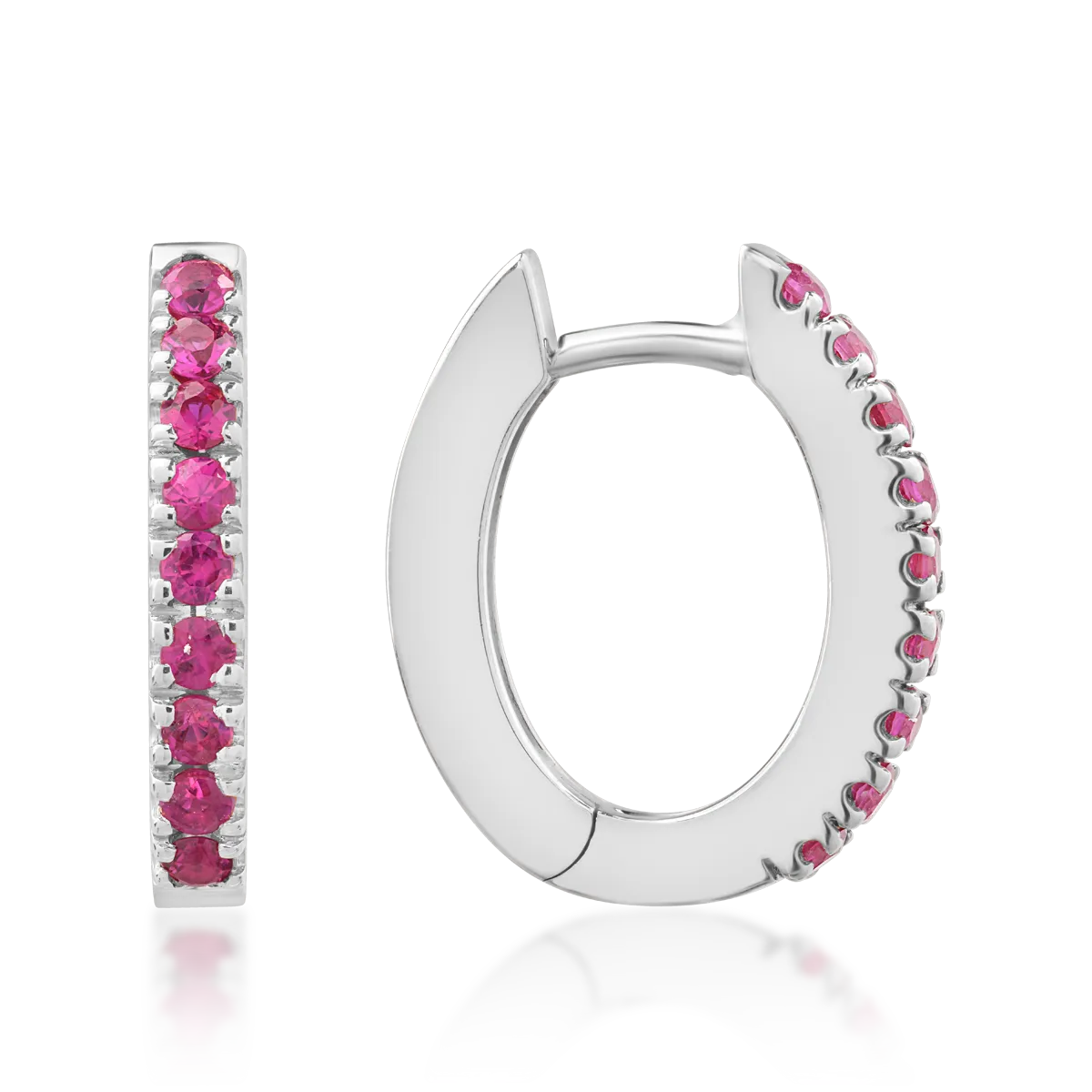 Обеци от 18K бяло злато с 0.38ct рубини