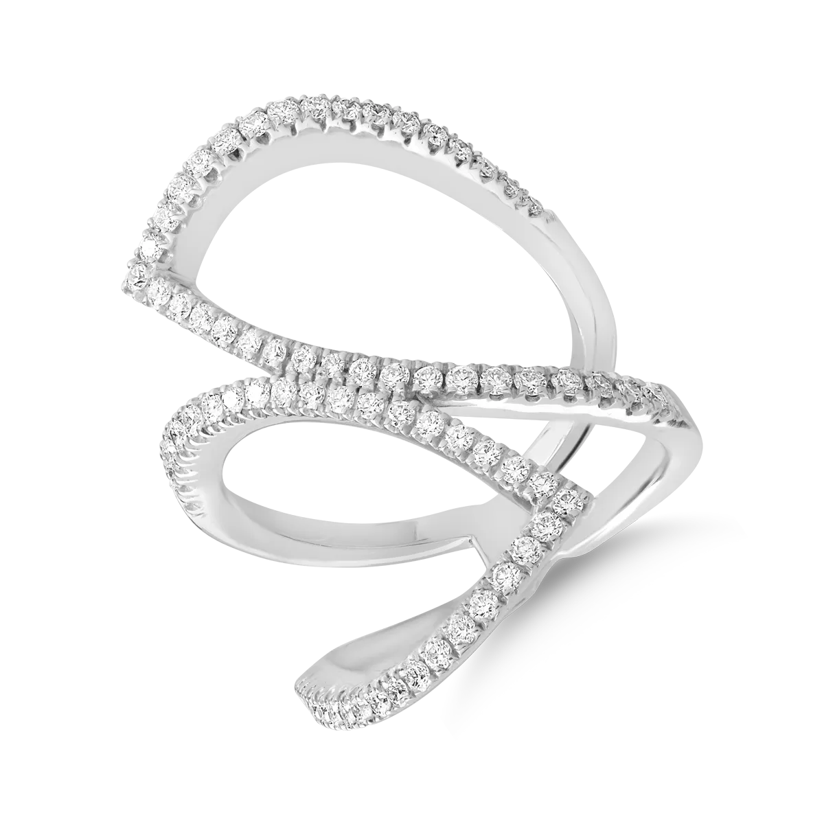 Inel din aur alb de 18K cu diamante de 0.64ct-112166