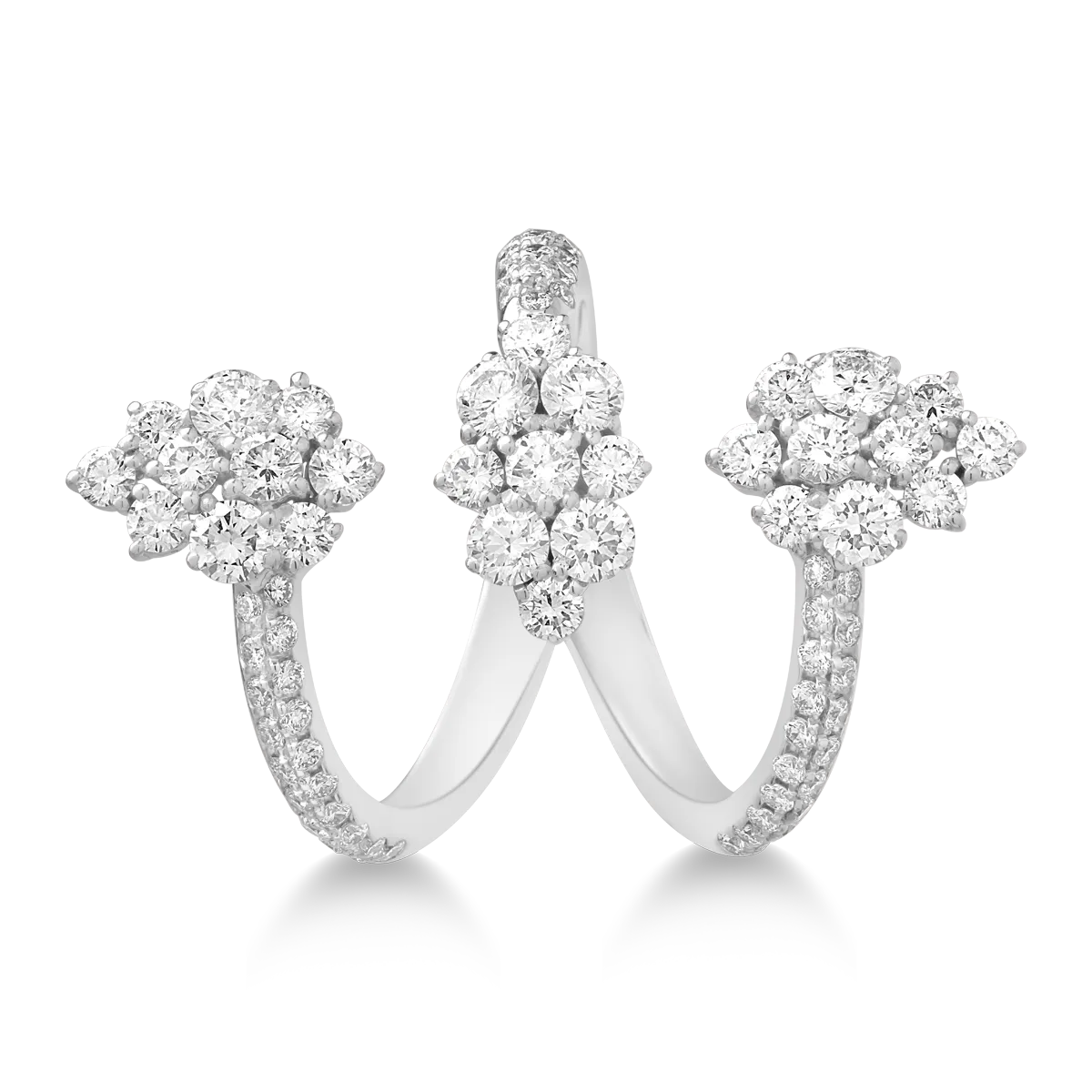 Pierścionek z 18K białego złota z diamenty 1.88ct