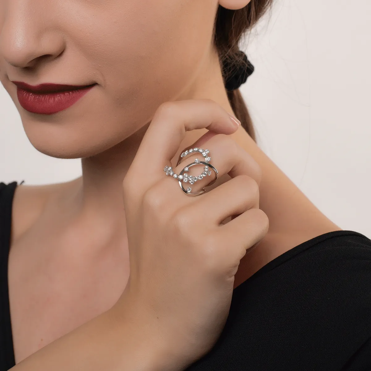 Inel din aur alb cu diamante de 1.37ct