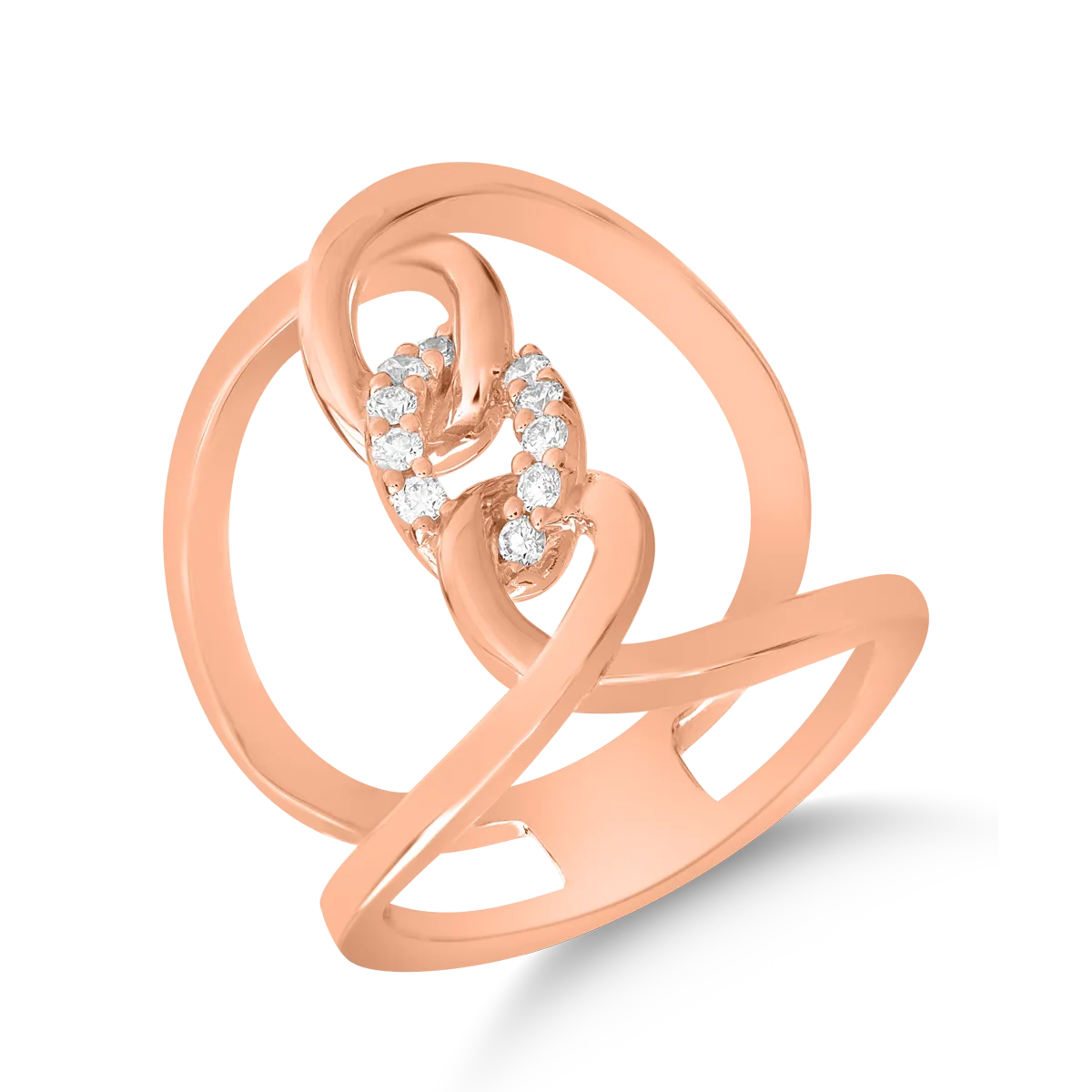 Rose gold ring with 0.1ct diamonds-112180