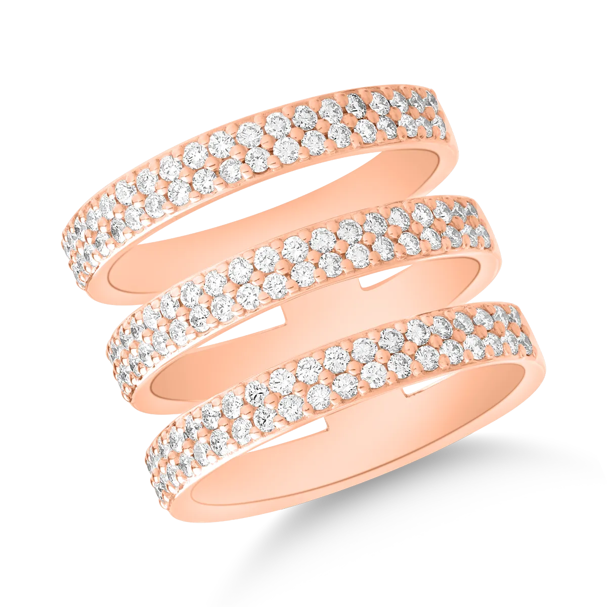 Inel din aur roz cu diamante de 1ct