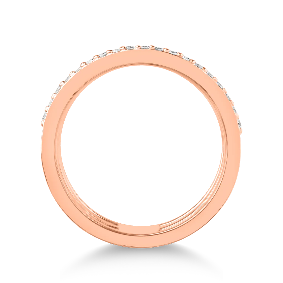 Pierścionek z różowego złota z diamentami o masie 1ct