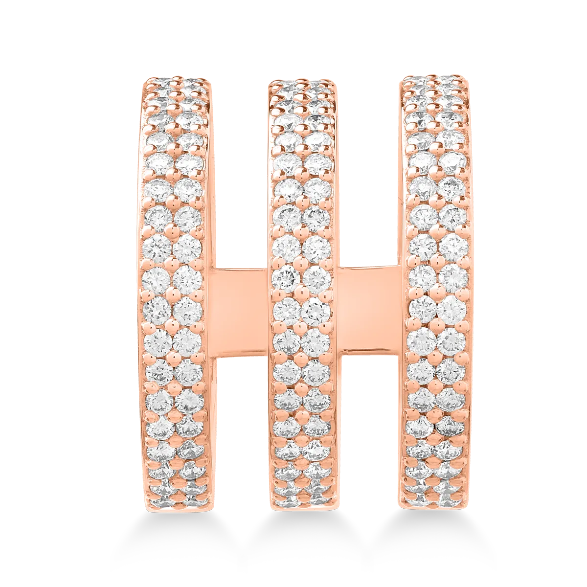 Pierścionek z różowego złota z diamentami o masie 1ct