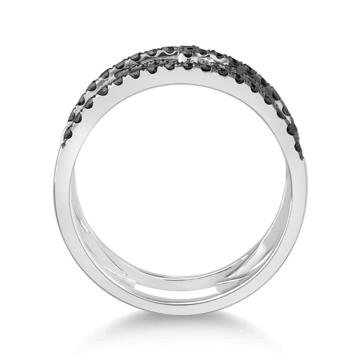 Пръстен от бяло злато 18K с черни диаманти 0.53ct