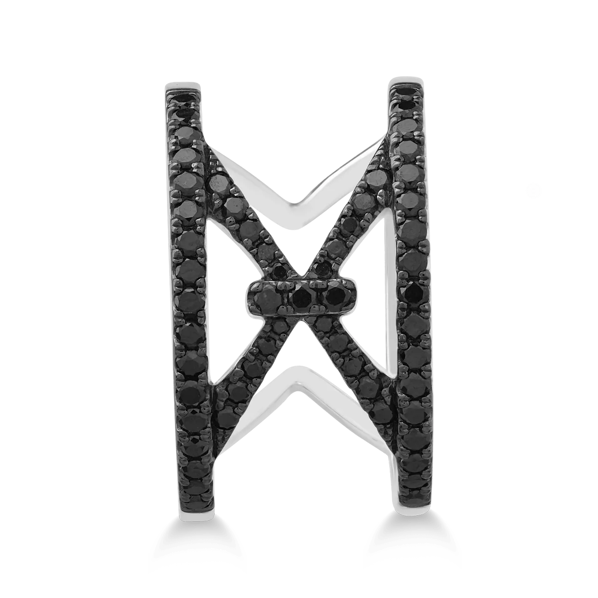 Пръстен от бяло злато 18K с черни диаманти 0.53ct