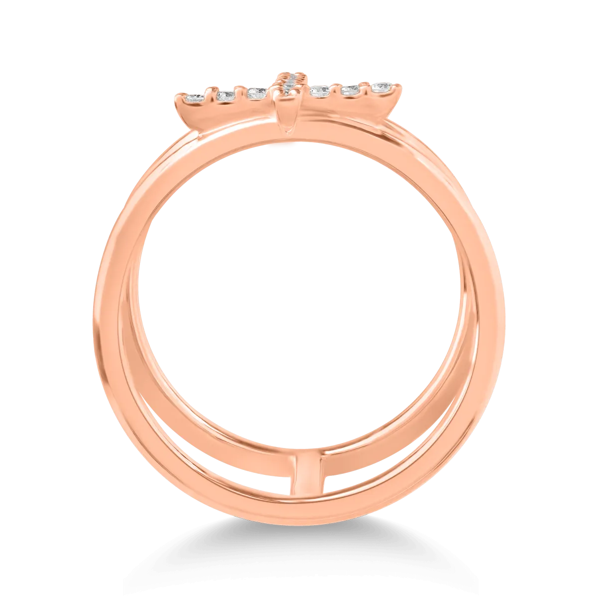 18k rózsaszín arany gyűrű gyémántokkal 0,25ct