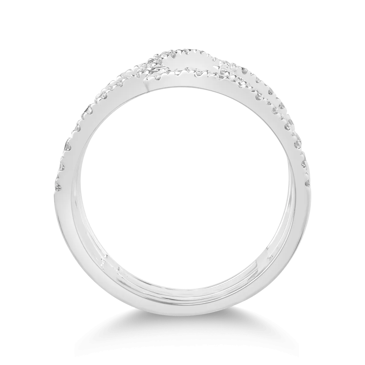 Inel din aur alb de 18K cu diamante de 0.95ct