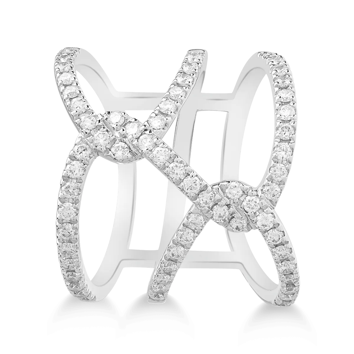 Inel din aur alb de 18K cu diamante de 0.95ct
