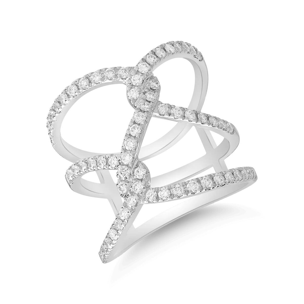 Gyűrű 18K-os fehér aranyból 0.95ct gyémánttal-112204