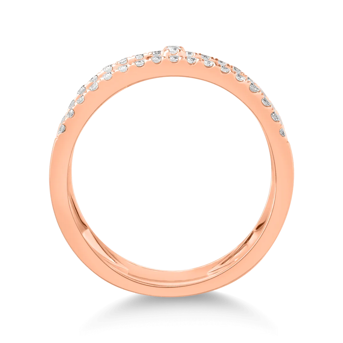 18K rose gold ring with 0.51ct diamonds