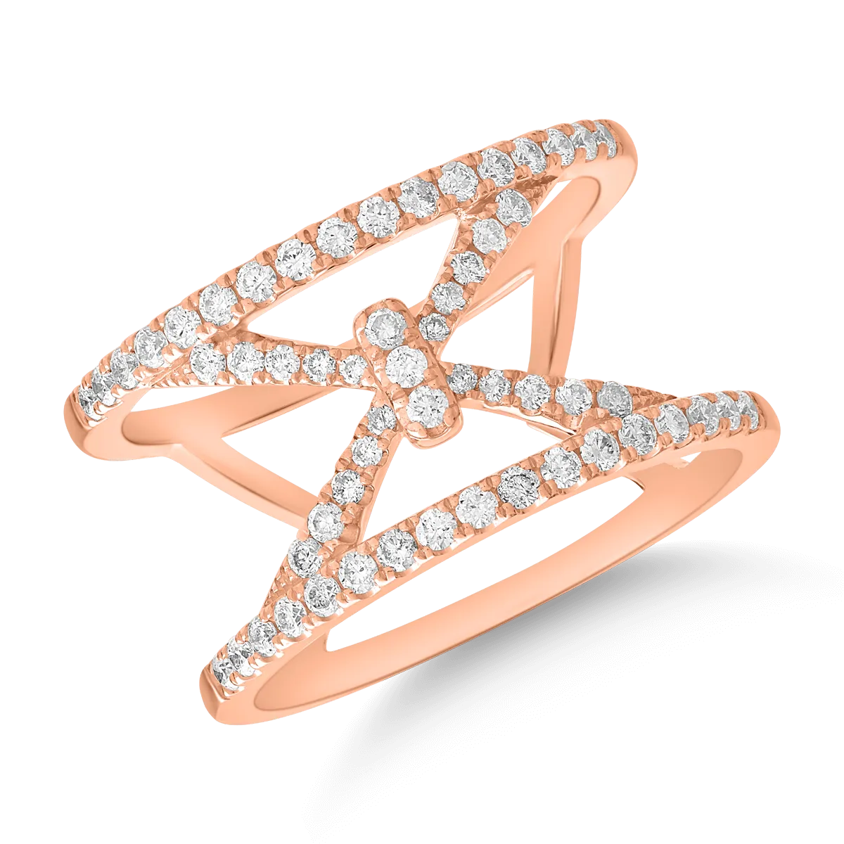 Inel din aur roz de 18K cu diamante de 0.51ct-112214