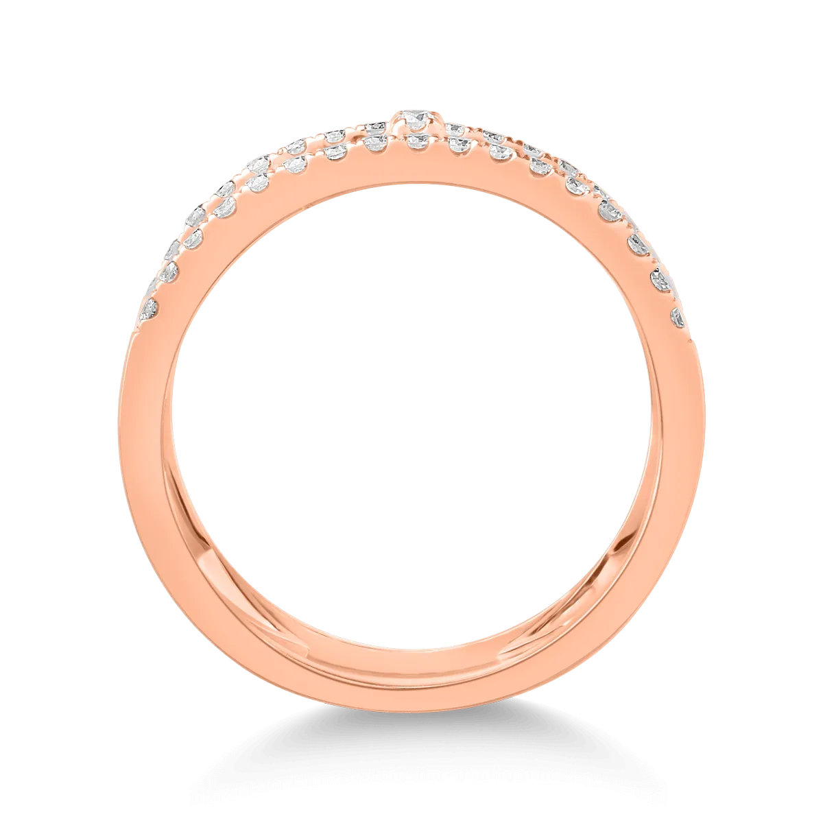 Inel din aur roz cu diamante de 0.51ct - imagine 2