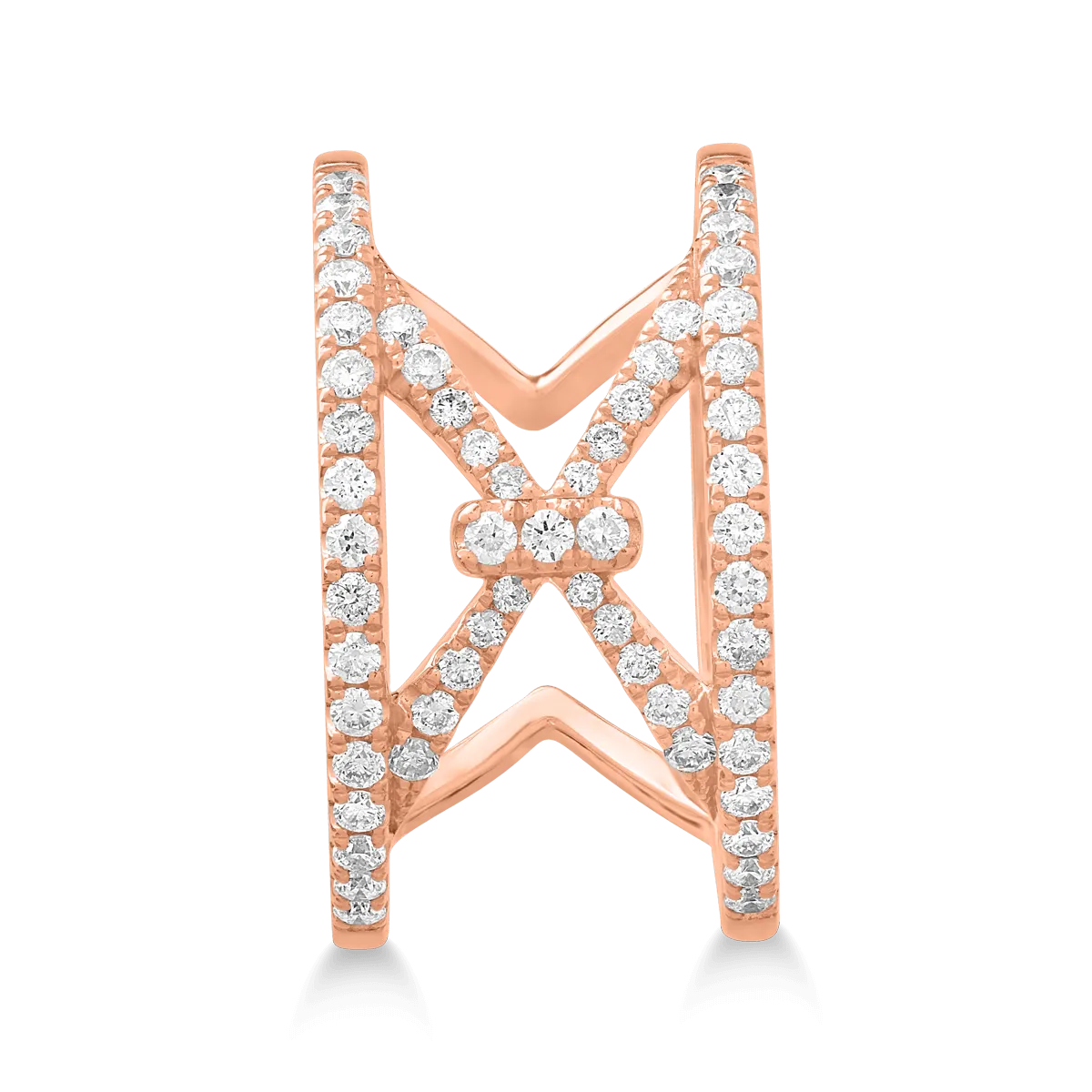 Inel din aur roz cu diamante de 0.51ct - imagine 3
