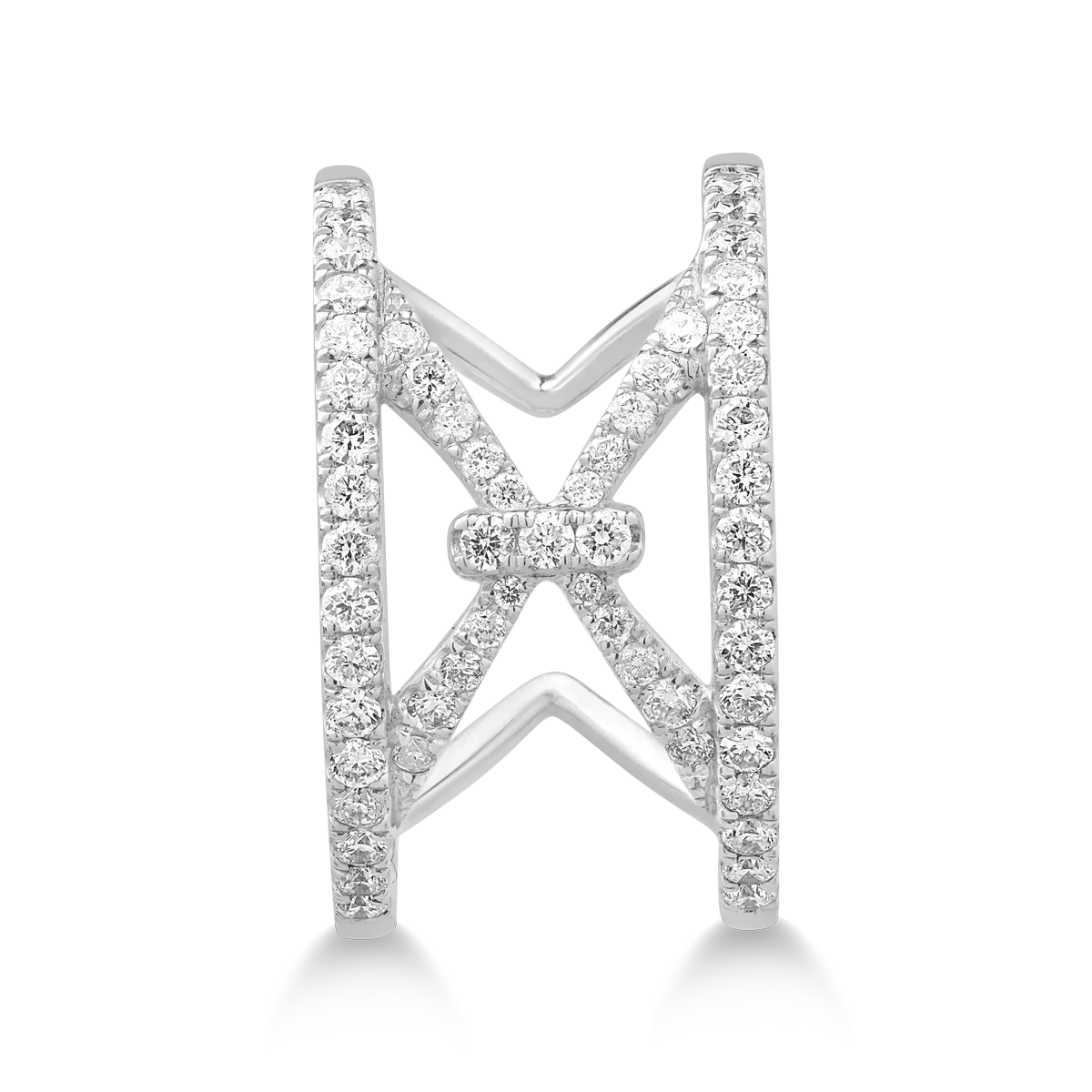 Inel din aur alb cu diamante de 0.56ct - imagine 3