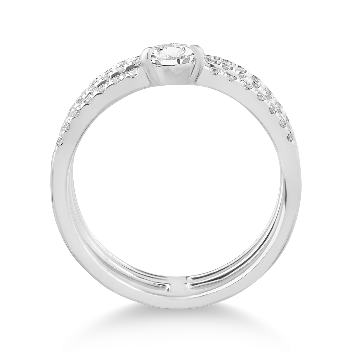 Inel din aur alb cu diamant pear de 0.49ct si diamante de 0.5ct