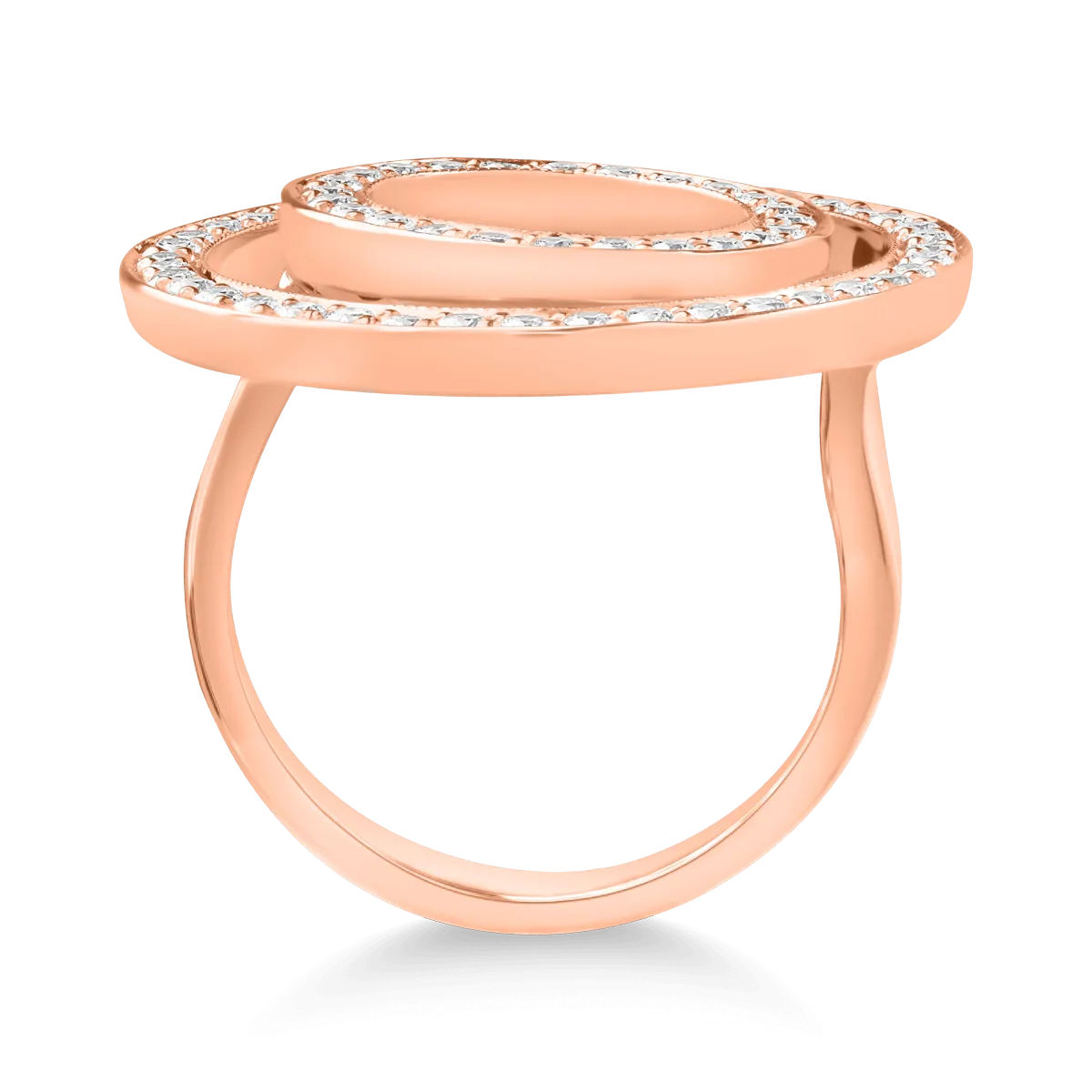 18K rose gold ring with 0.83ct diamonds