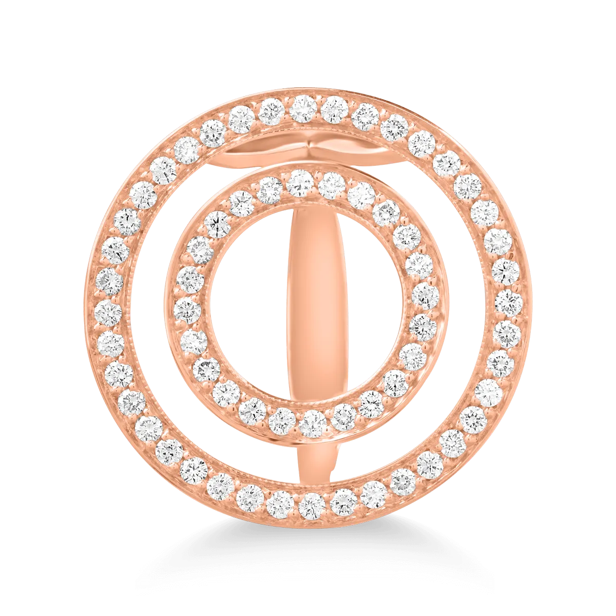18K rose gold ring with 0.83ct diamonds