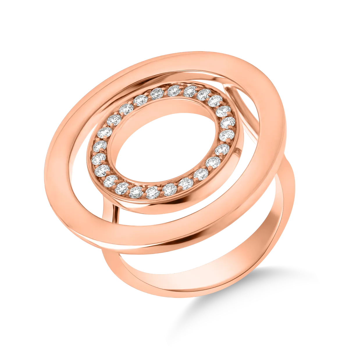 18K rose gold ring with 0.3ct diamonds