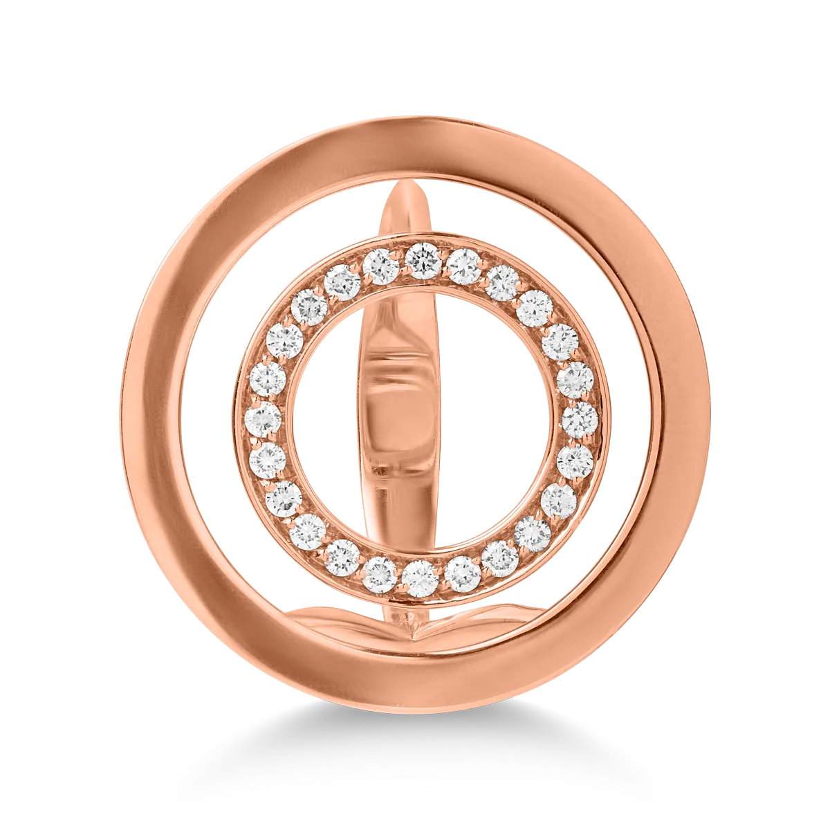 18K rose gold ring with 0.3ct diamonds