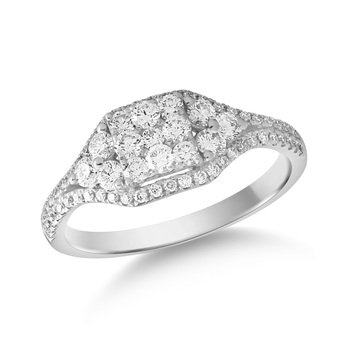 18k fehér arany gyűrű gyémántokkal 0.77ct