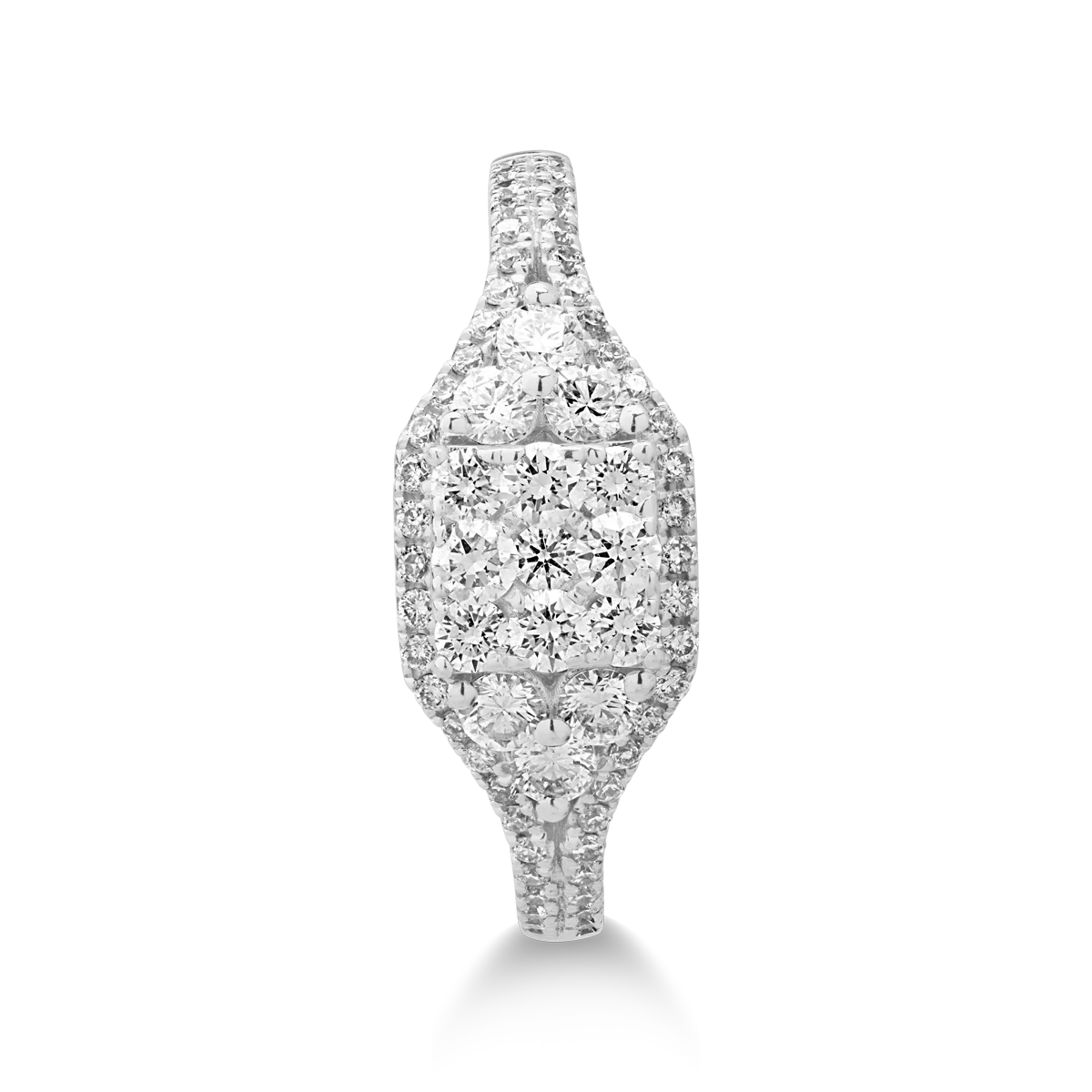 Inel din aur alb de 18K cu diamante de 0.77ct