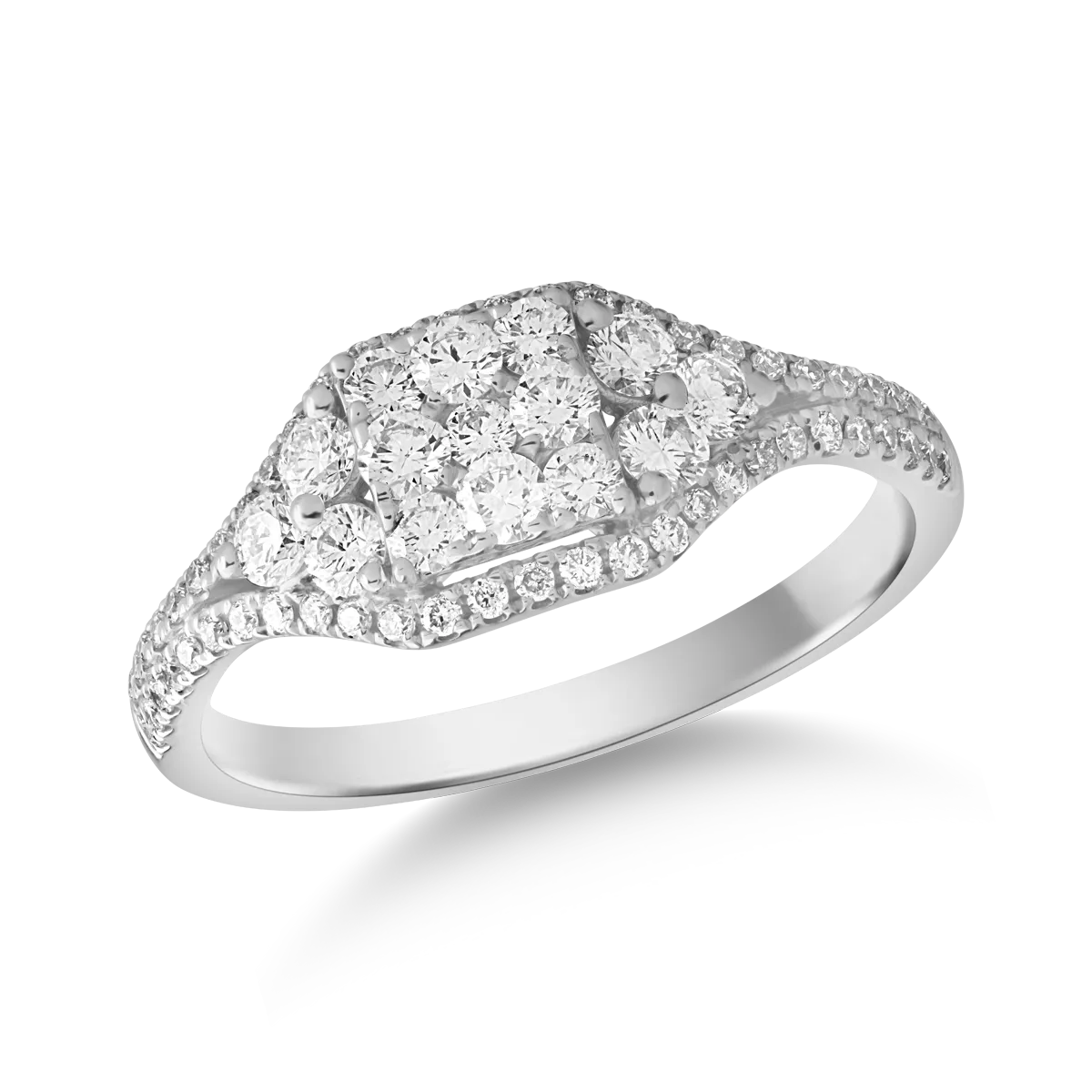 Inel din aur alb de 18K cu diamante de 0.77ct-112238